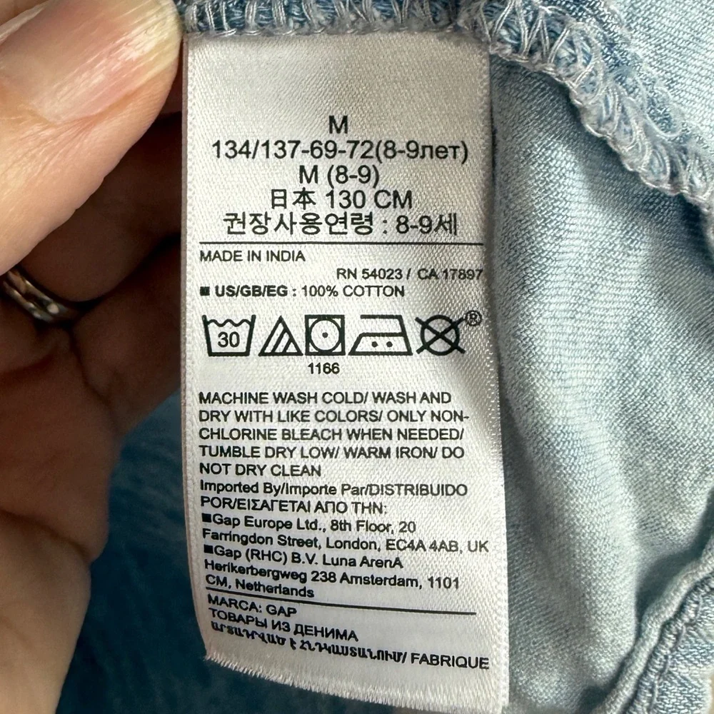GAP Girls Dress Light Blue Casual Tiered Kids Denim Chambray Western Medium